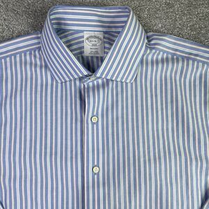 Brooks Brothers Regent Dress Shirt Men’s 16 1/2 Blue Striped Button Up Cotton